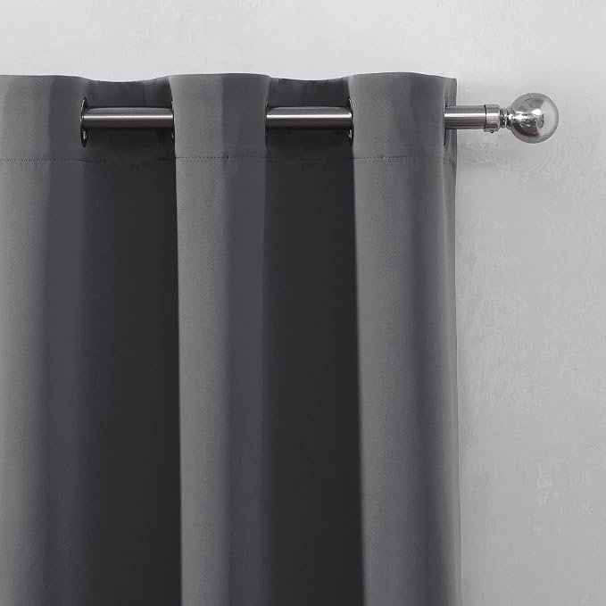 LEMOMO Grey Blackout Curtains 42 x 63 Inch Length/Set of 2 Curtain - Image 7