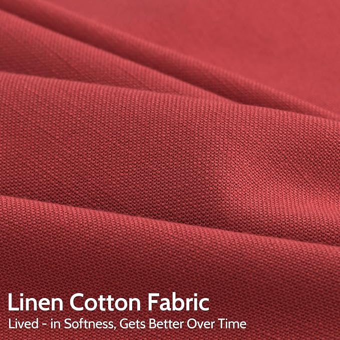 Christmas Red Linen Curtains 72 Inches Long - Image 4