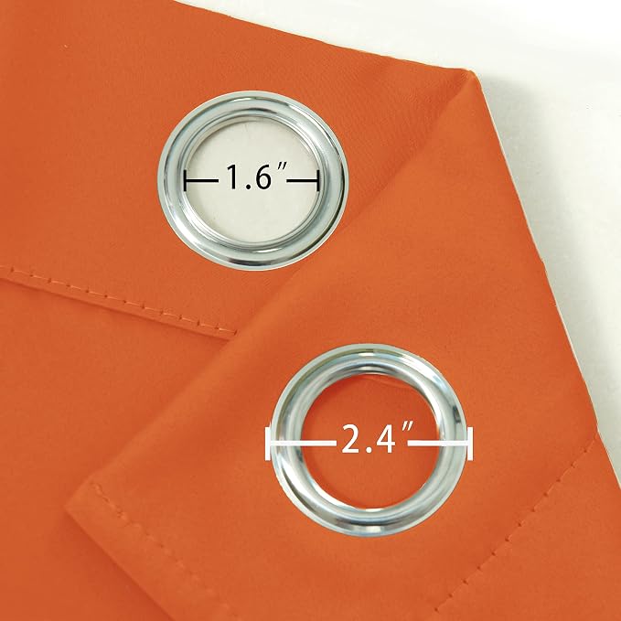 LEMOMO Blackout Curtains 52 x 84 inch/Orange Curtains Set of 2 Panels/Thermal - Image 5