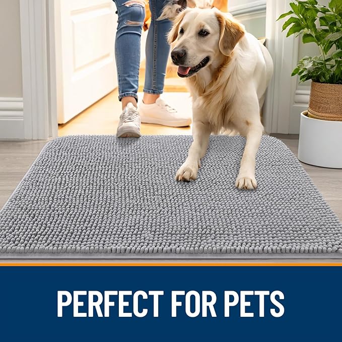 OLANLY Dog Door Mat for Muddy Paws 30x17, Absorbs Moisture and Dirt, Absorbent - Image 6