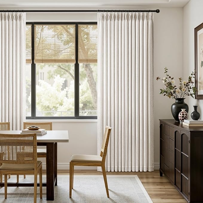 MIULEE Pinch Pleated Thick Linen Curtains 120 Inches Long 2 Panels - Image 5