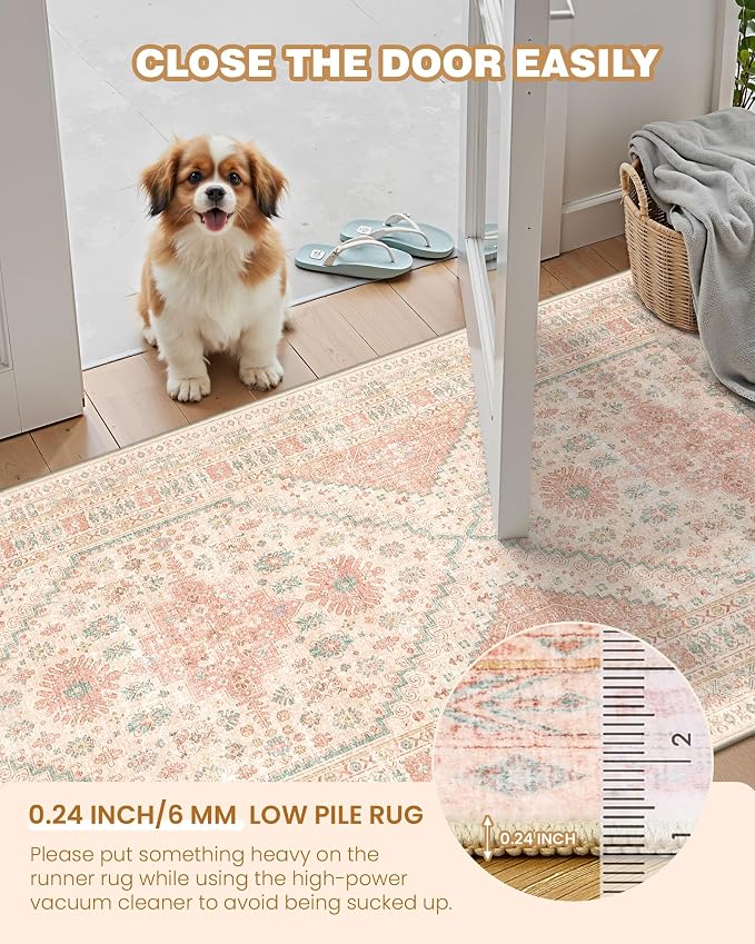 Kitchen Runner Rug Non Slip Washable 2.5x8, Soft Low Pile Entryway Rug Runners - Image 4