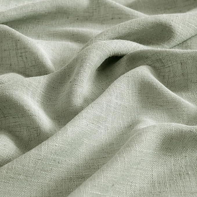 MIULEE Sage Linen Curtains 84 Inch Length 2 Panels - Image 4