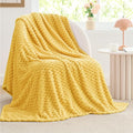BEDELITE Jacquard Blanket- 3D Fleece Decorative Yellow Throw Blanket, Super by BEDELITE