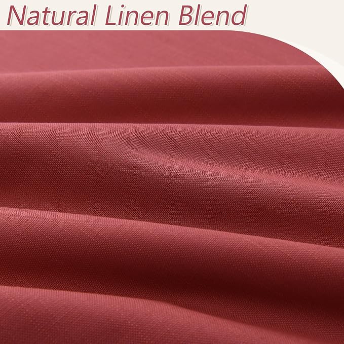 Guken 100% Blackout Linen Curtains 63 Inch Length 2 Panels Set - Image 4