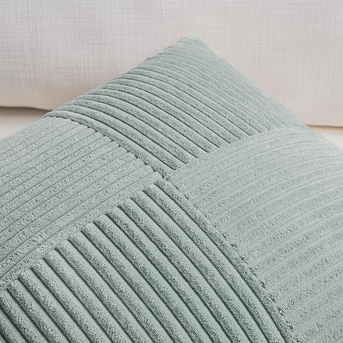 Fancy Homi 2 Packs Grey Blue Lumbar Decorative Throw Pillow Covers 16x32 Inch - Image 3