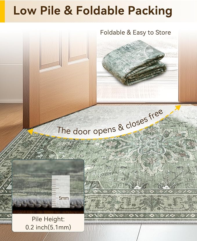 Area Rugs 3'x12' Runner Rug Non Slip Washable - Image 4