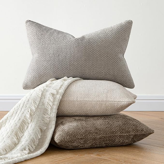 MIULEE Pack of 2 Couch Throw Pillow Covers 18x18 Inch Light Gray Modern Boho - Image 4