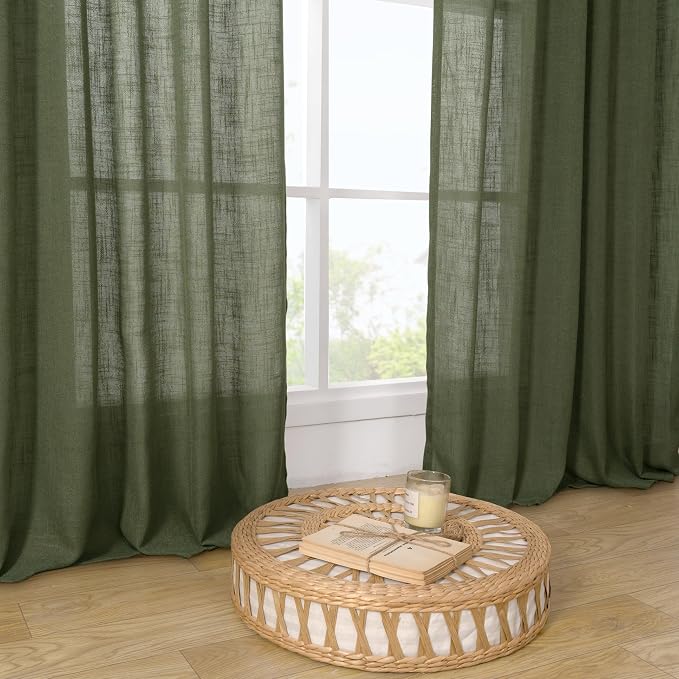 LAMIT Linen Sheer Curtains 80 inch - Image 9