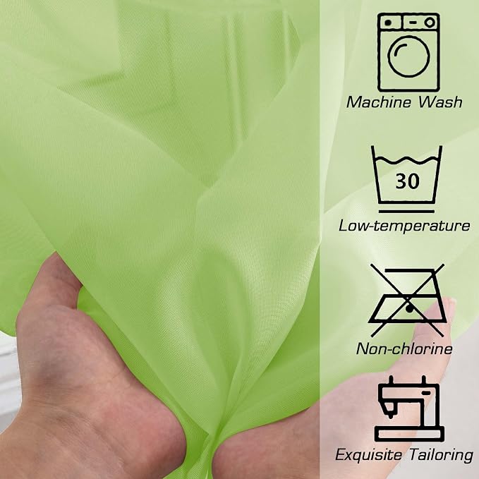 OWENIE Lime Kitchen Sheer Curtains - Image 5