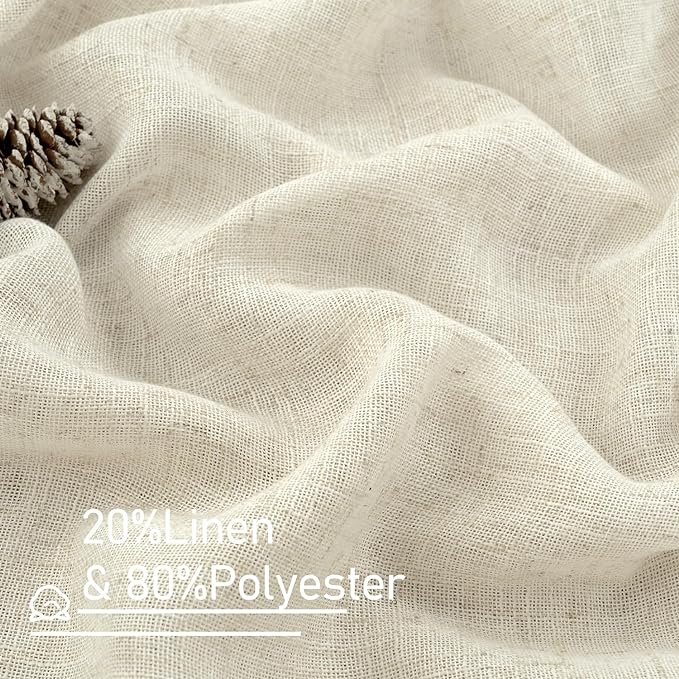 LAMIT Short Kitchen Linen Curtains 24 Inch Length - Image 3