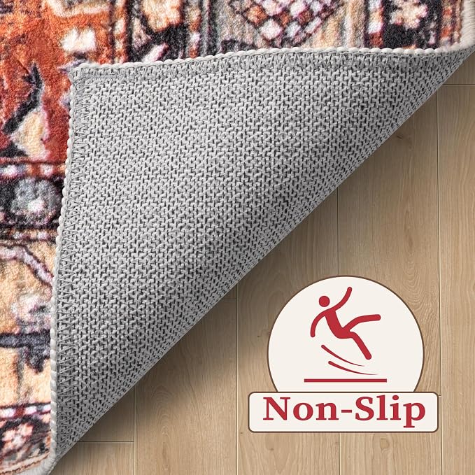 SERISSA 2x4 Boho Rugs for Entryway, Washable Non-Slip Kitchen Runner Rug - Image 4