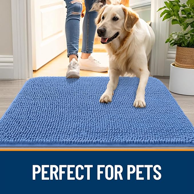 OLANLY Dog Door Mat for Muddy Paws 47x20, Absorbs Moisture and Dirt, Absorbent - Image 6