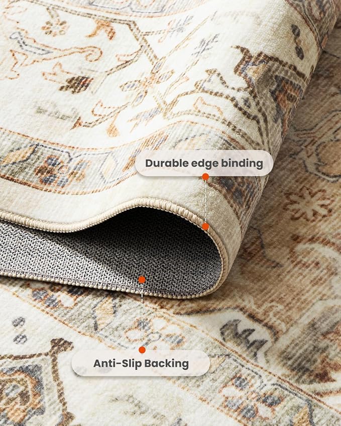 AMADA HOMEFURNISHING 9x12 Area Rugs, Low-Profile Large Washable Area Rug - Image 8