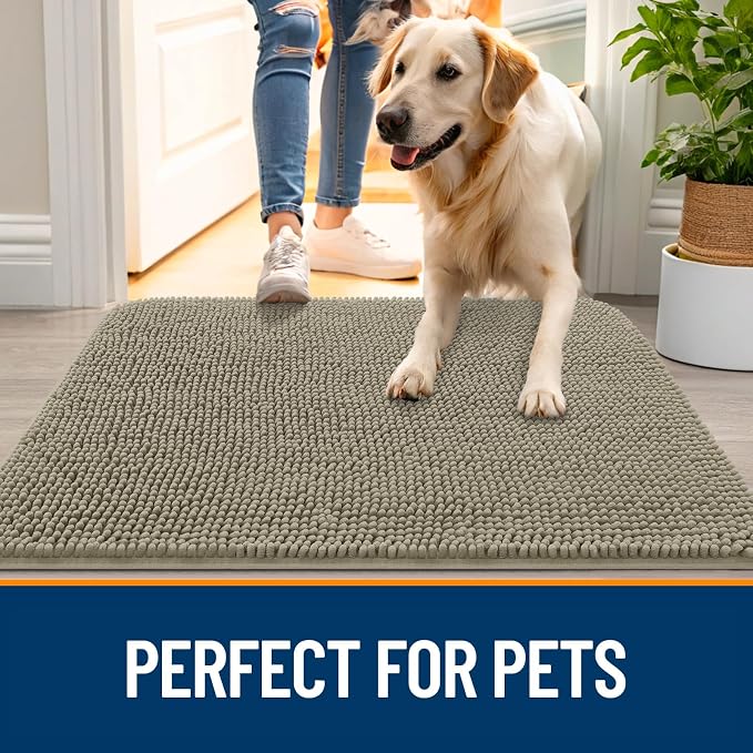 OLANLY Dog Door Mat for Muddy Paws 59x35, Absorbs Moisture and Dirt, Absorbent - Image 6