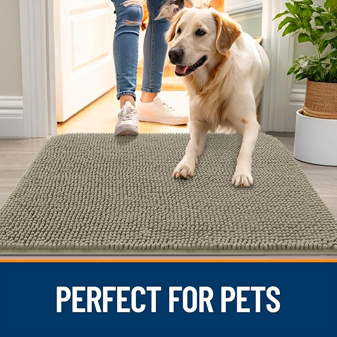 OLANLY Dog Door Mat for Muddy Paws 47x17, Absorbs Moisture and Dirt, Absorbent - Image 6