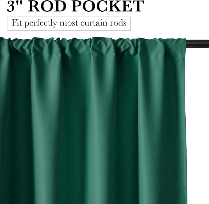 RYB HOME 100% Blackout Bathroom Curtains Over Sink 30 inches Long, Heat & UV - Image 3