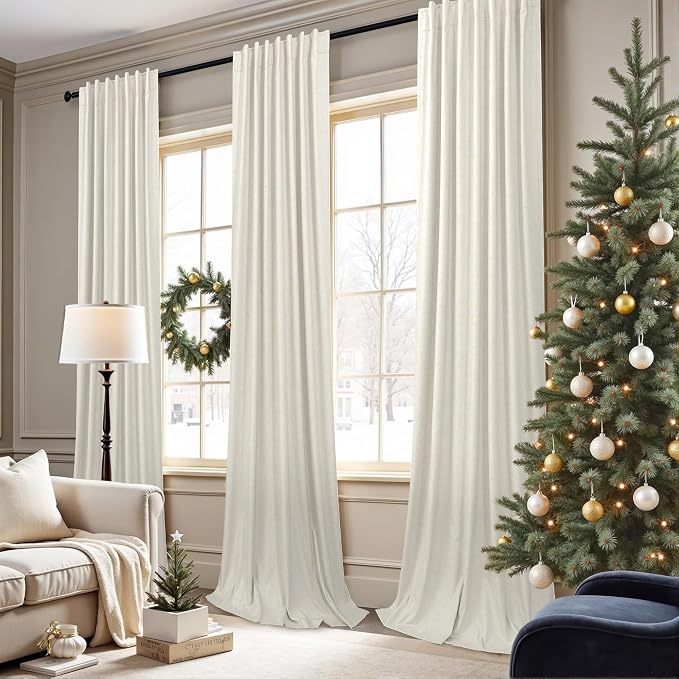 Neutral 80 Inch Nursery Blackout Curtains - Image 2