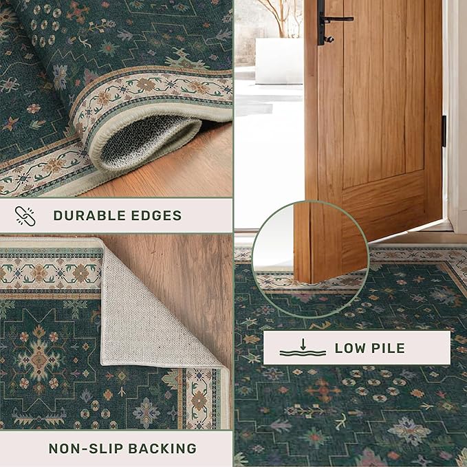 Dark Green 2x5 Kitchen Rug - Image 4