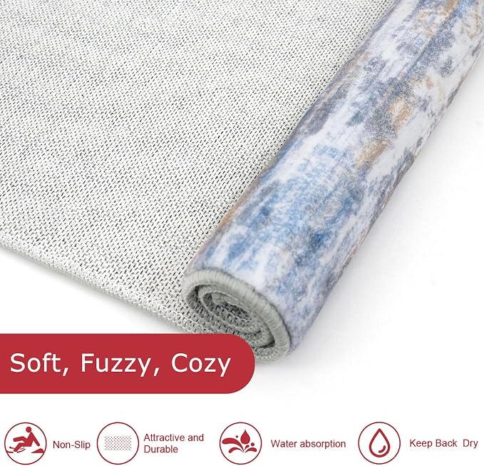 KOZYFLY 3x8 Ft Rug Modern Ombre Runner Rug - Image 6