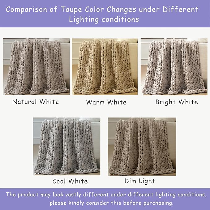Bigacogo Chunky Knit Throw Blanket - Image 4