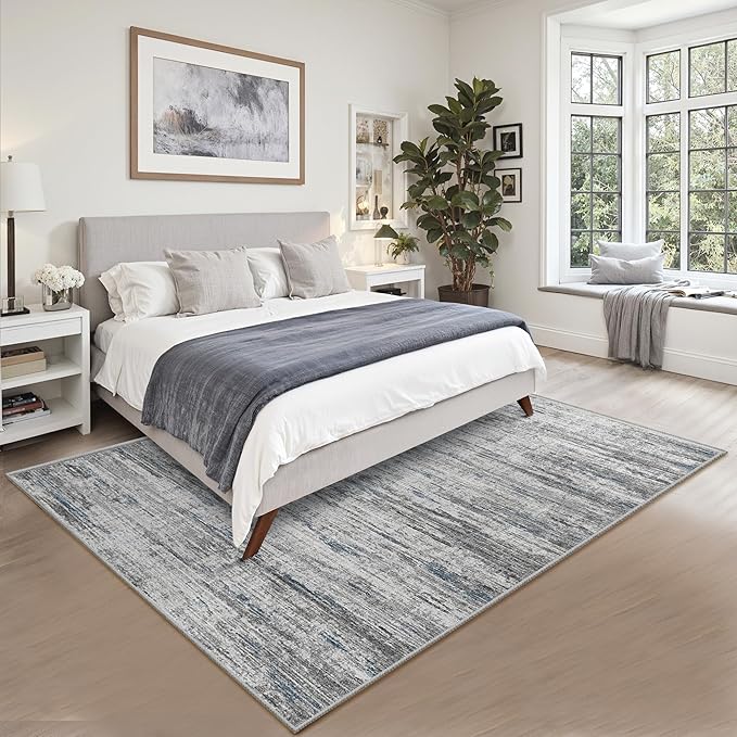 4x6 Rug - Stain Resistant Abstract Washable Rugs, Anti Slip Area Rugs - Image 6
