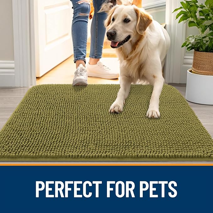 OLANLY Dog Door Mat for Muddy Paws 59x35, Absorbs Moisture and Dirt, Absorbent - Image 6