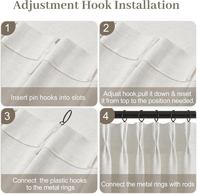 Extra Wide Pinch Pleated Linen Curtains - Image 8