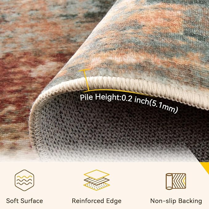 Washable Area Rugs 3'x5' Non-Slip Modern Abstract Soft - Image 4