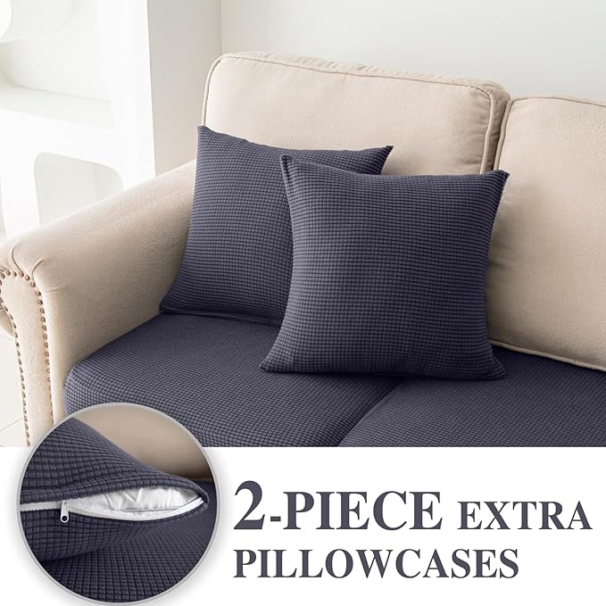 Couch Cushion Covers for Sectional Sofa L Shape Washable Separate Seat Chaise - Image 3