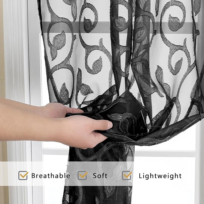 OWENIE Furman Sheer Curtains 63 inch Length - Image 5