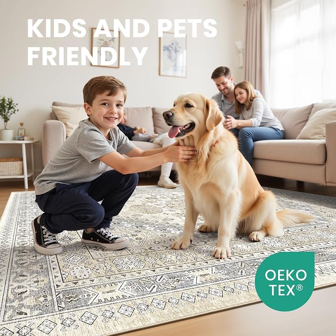 zesthome 12x15 Area Rugs, Large Washable Rug, Ultra-Thin Stain Resistant Rugs - Image 7