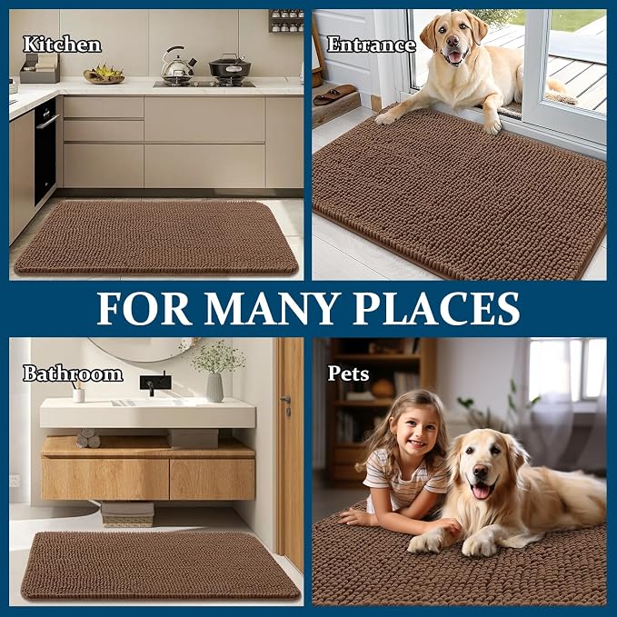 OLANLY Dog Door Mat for Muddy Paws 70x32, Absorbs Moisture and Dirt, Absorbent - Image 8