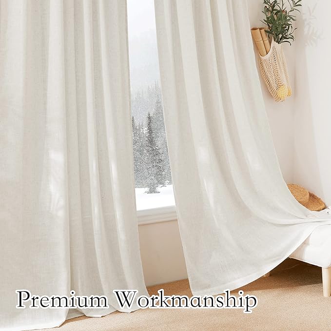 RYB HOME Linen Sheer Curtains - Image 5