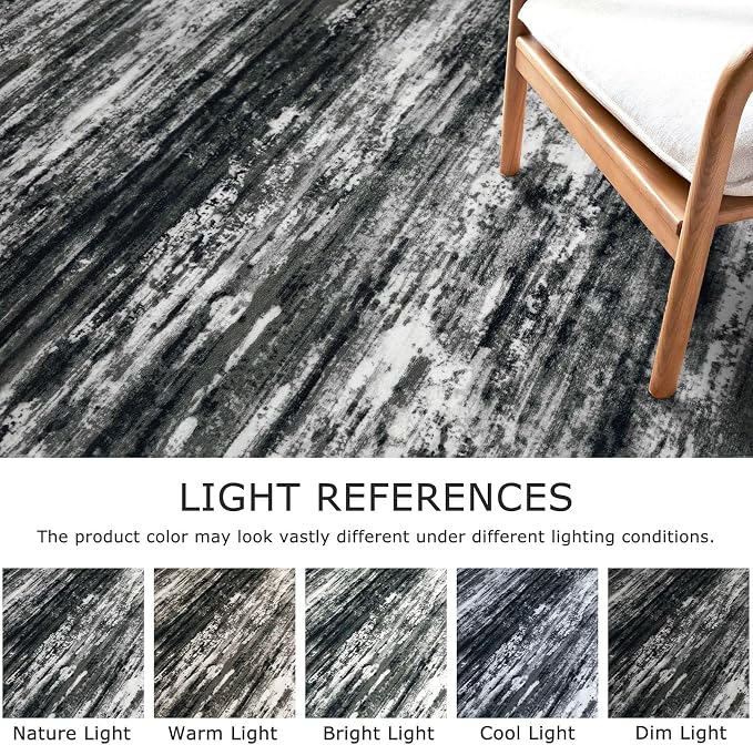 KOZYFLY Modern Abstract 3x5 Large Entryway Rug Non-Slip Washable Area Rug - Image 4