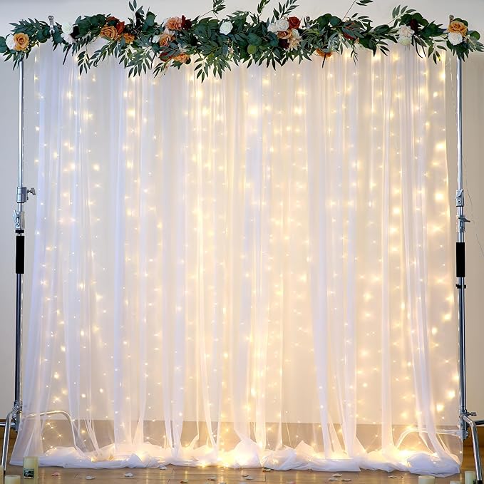 20ft x 15ft White Tulle Backdrop Curtain - Image 5