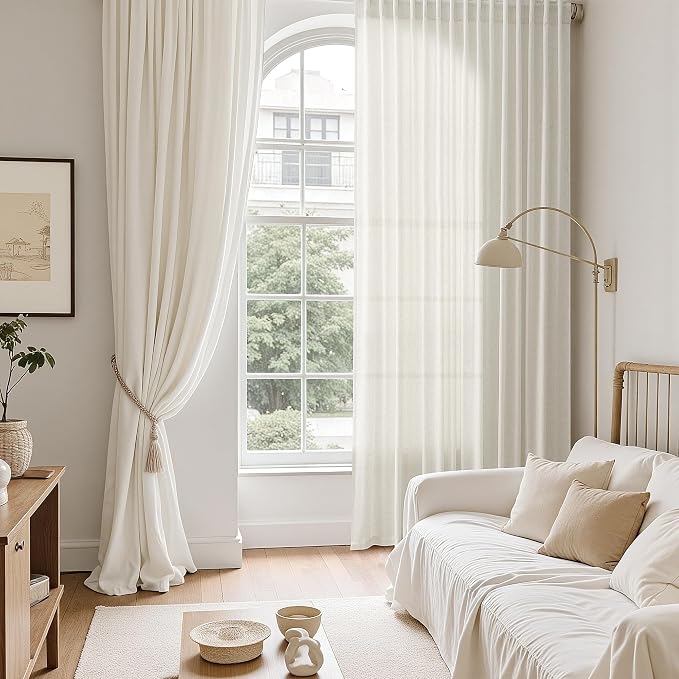 Nanspring Natural Linen Curtains 96 Inches Long - Image 6