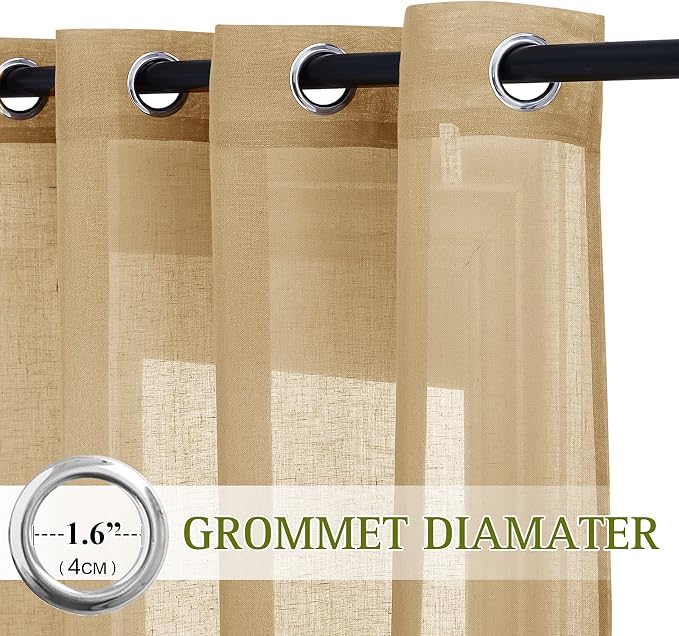 NICETOWN Linen Curtains 45 inch Length - Image 2