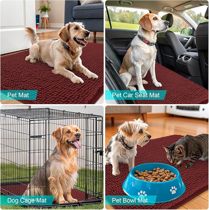 OLANLY Dog Door Mat for Muddy Paws 70x46, Absorbs Moisture and Dirt, Absorbent - Image 7