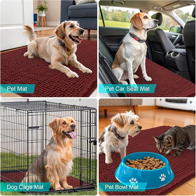 OLANLY Dog Door Mat for Muddy Paws 47x17, Absorbs Moisture and Dirt, Absorbent - Image 7