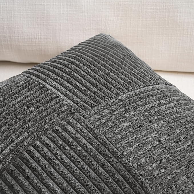 Fancy Homi 2 Packs Dark Gray Lumbar Decorative Throw Pillow Covers 16x32 Inch - Image 4