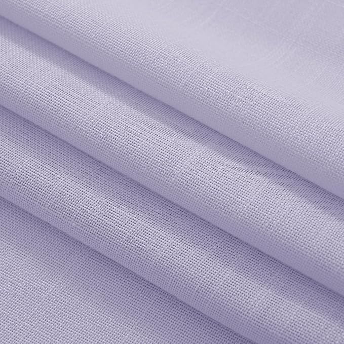 Lavender Purple Linen Curtains 84 Inch Length 2 Panels Set - Image 7