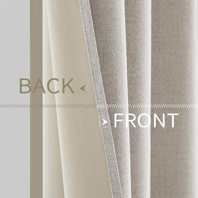 MIULEE 90 Inches Linen Textured Curtains - Image 6