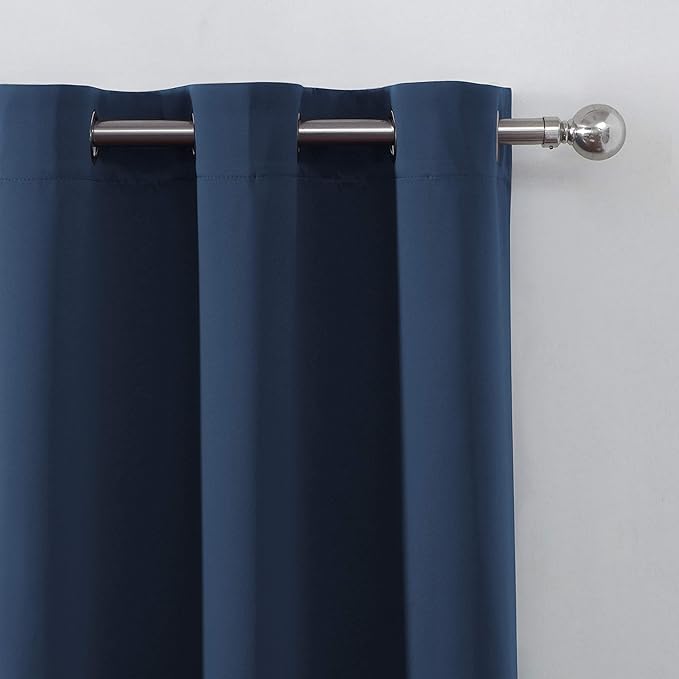 LEMOMO Navy Blue Blackout Curtains 34 x 84 Inch Length/Set of 2 Curtain - Image 7
