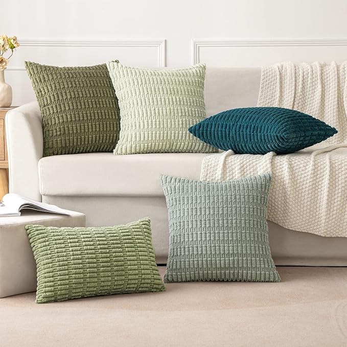 MIULEE Pack of 2 Corduroy Decorative Throw Pillow Covers 18x18 Inch Soft Boho - Image 5
