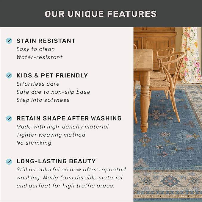 Hazo Haus Non Slip 10ft Long Hallway Runner Rug Blue - Image 7