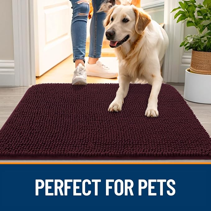 OLANLY Dog Door Mat for Muddy Paws 47x24, Absorbs Moisture and Dirt, Absorbent - Image 6