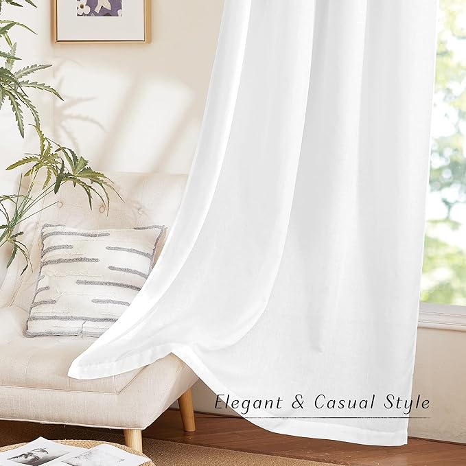 NICETOWN Rustic Linen 144 inch Long Curtains - Image 6