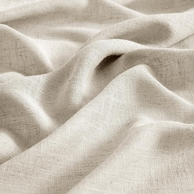 MIULEE Cream Linen Curtains 72 Inch Length 2 Panels - Image 4