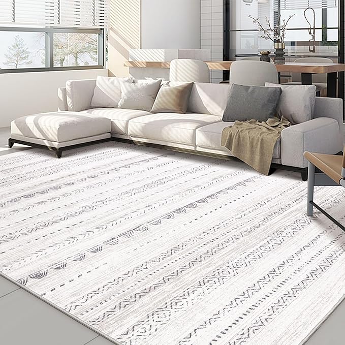 Nakagishi 7x9 Area Rug Living Room: Washable Boho Large Neutral Soft Farmhouse by NakagishiAreaRug